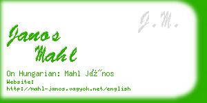 janos mahl business card